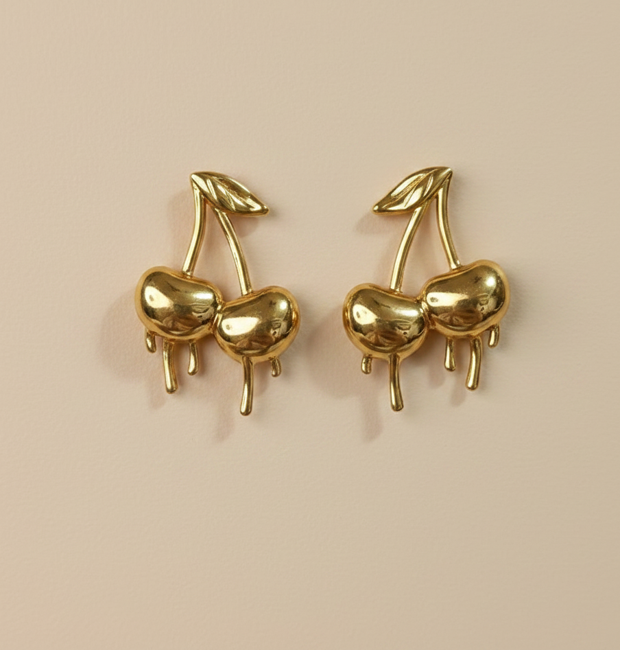 Anti-Tarnish Cherry Earrings