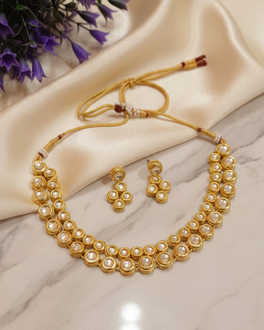 Double Layer Meenakari Kundan Necklace Set
