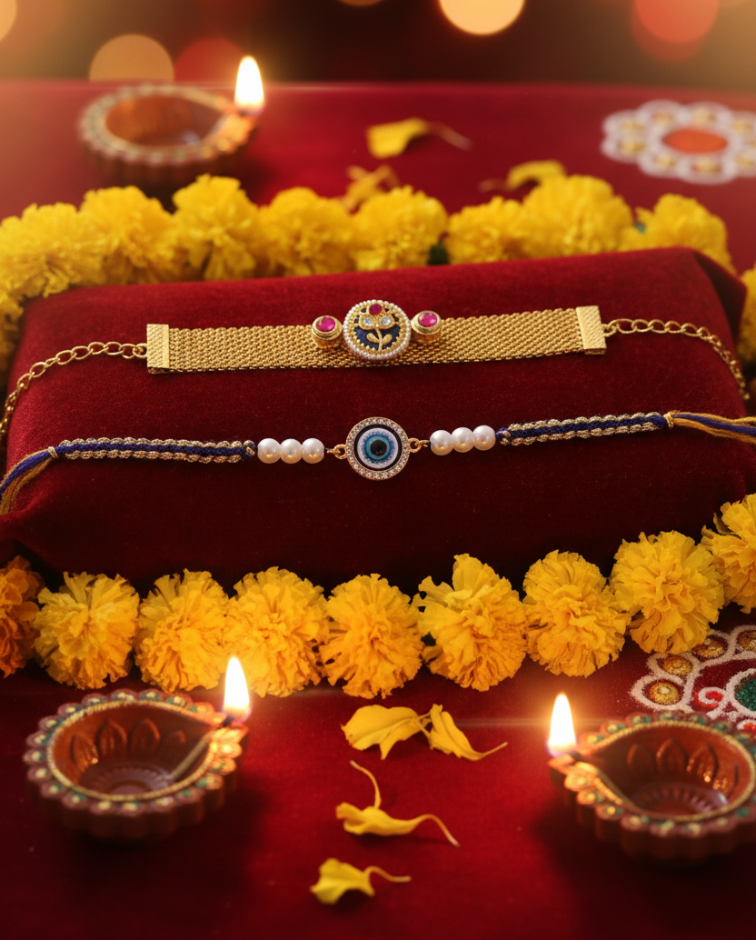 Combo of Kundan Rakhis