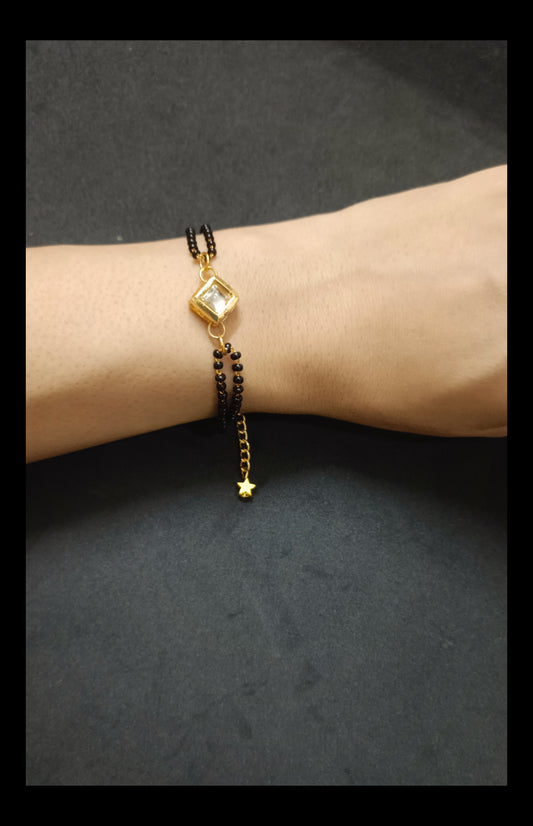 Meenakari Kundan Pendant Hand Mangalsutra