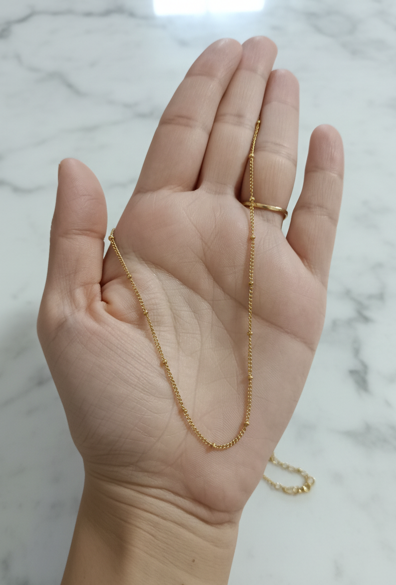 Golden Oxidised Anti-Tarnish Chain Necklace