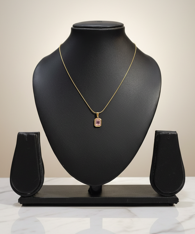 Golden Oxidised Anti-Tarnish Pendant Necklace