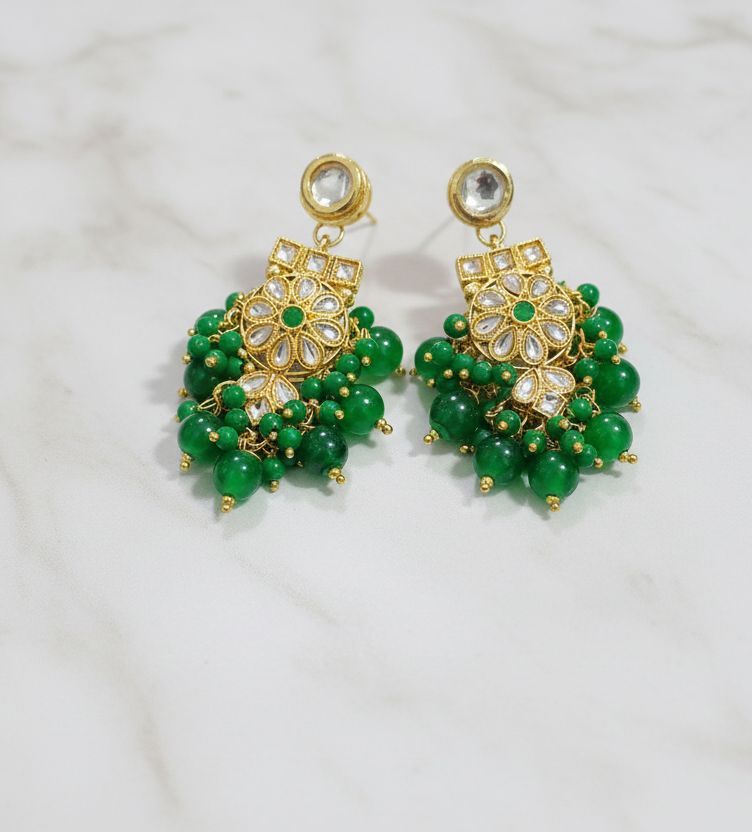 V-Shape Kundan Earrings