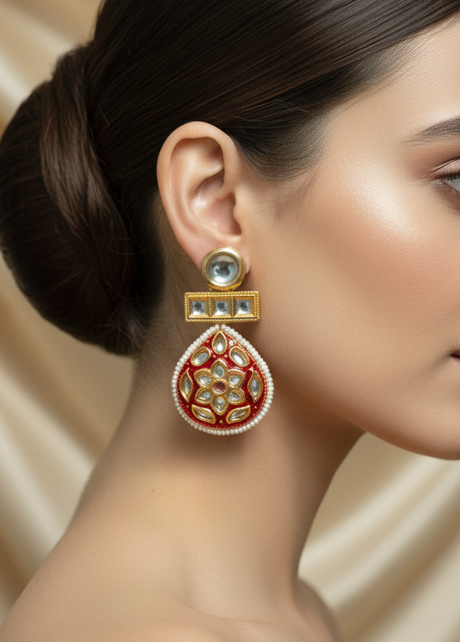Meenakari Kundan Earrings
