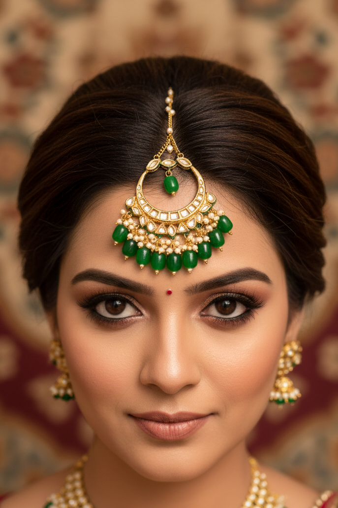 Exclusive Meenakari Kundan Maangtikka