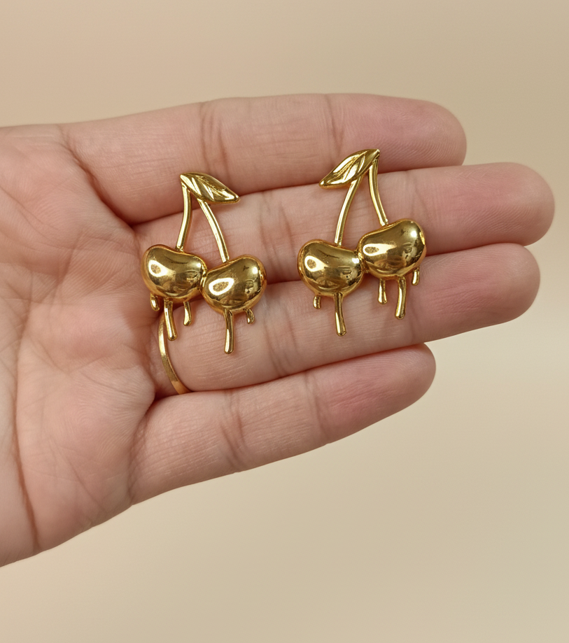 Anti-Tarnish Cherry Earrings