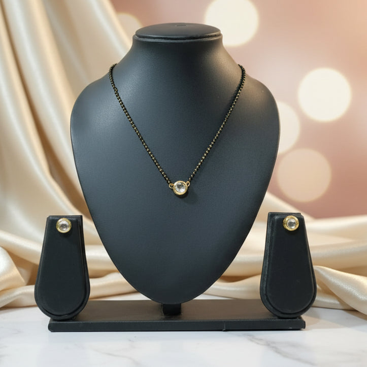 Meenakari Kundan Pendant Mangalsutra Set