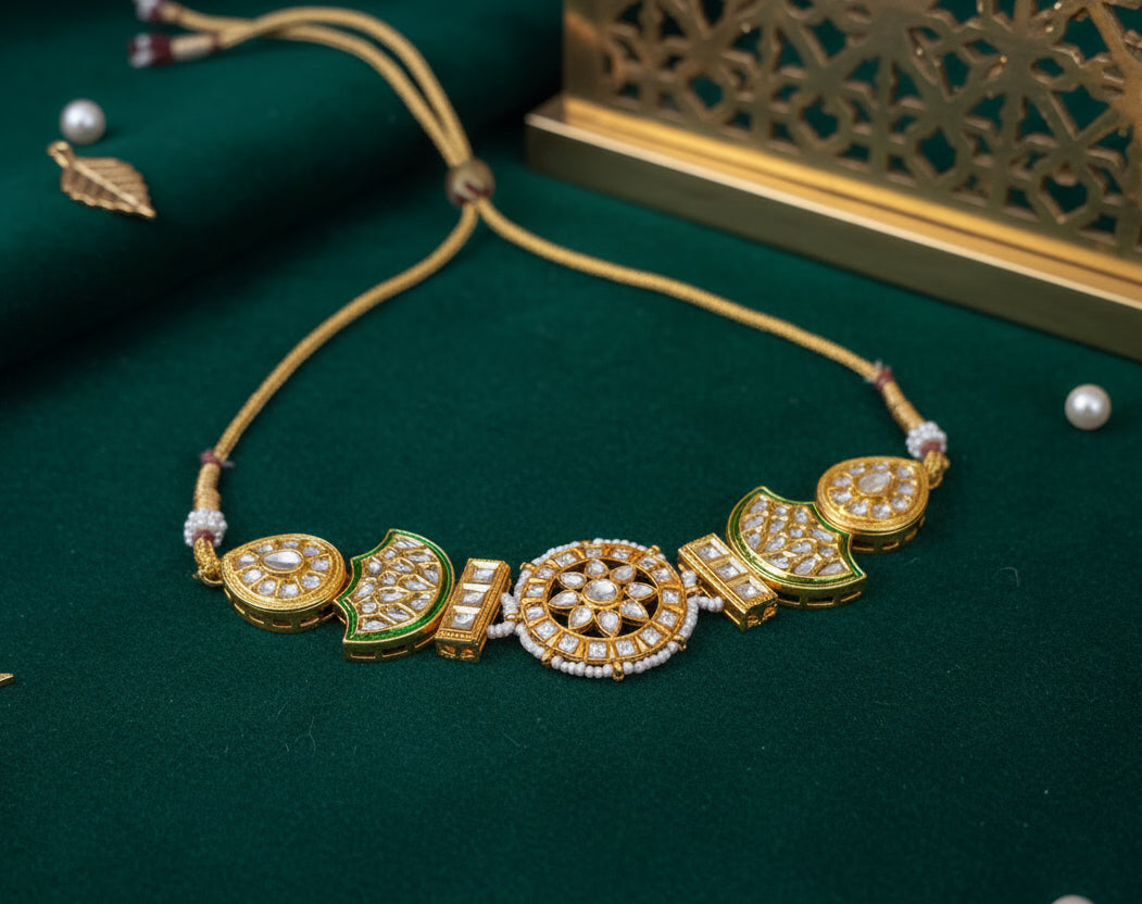 Gold-Plated Kundan Choker Set