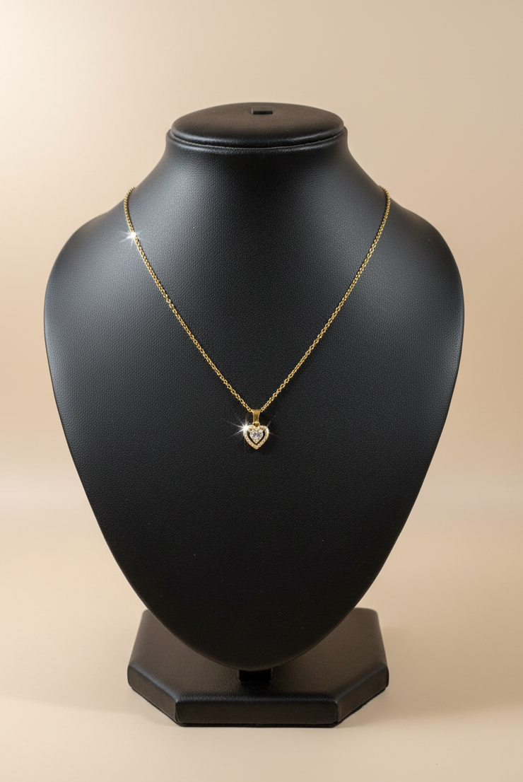 Anti-Tarnish Heart Pendant Necklace