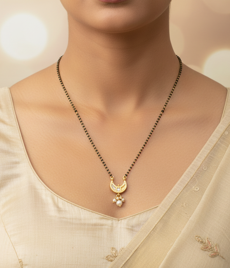 Meenakari Kundan Pendant Mangalsutra