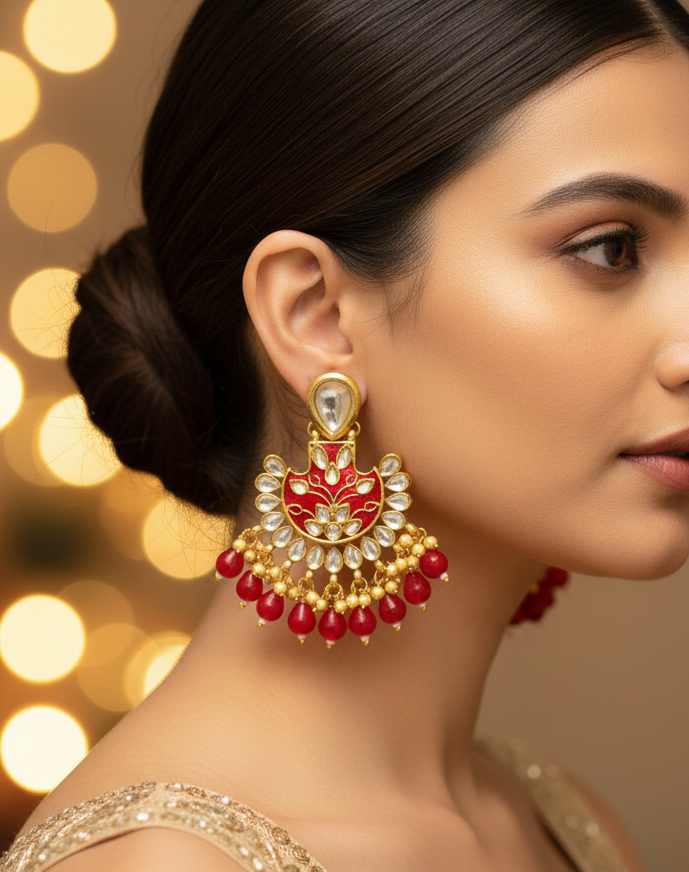 Exclusive High Quality Meenakari Kundan Earrings