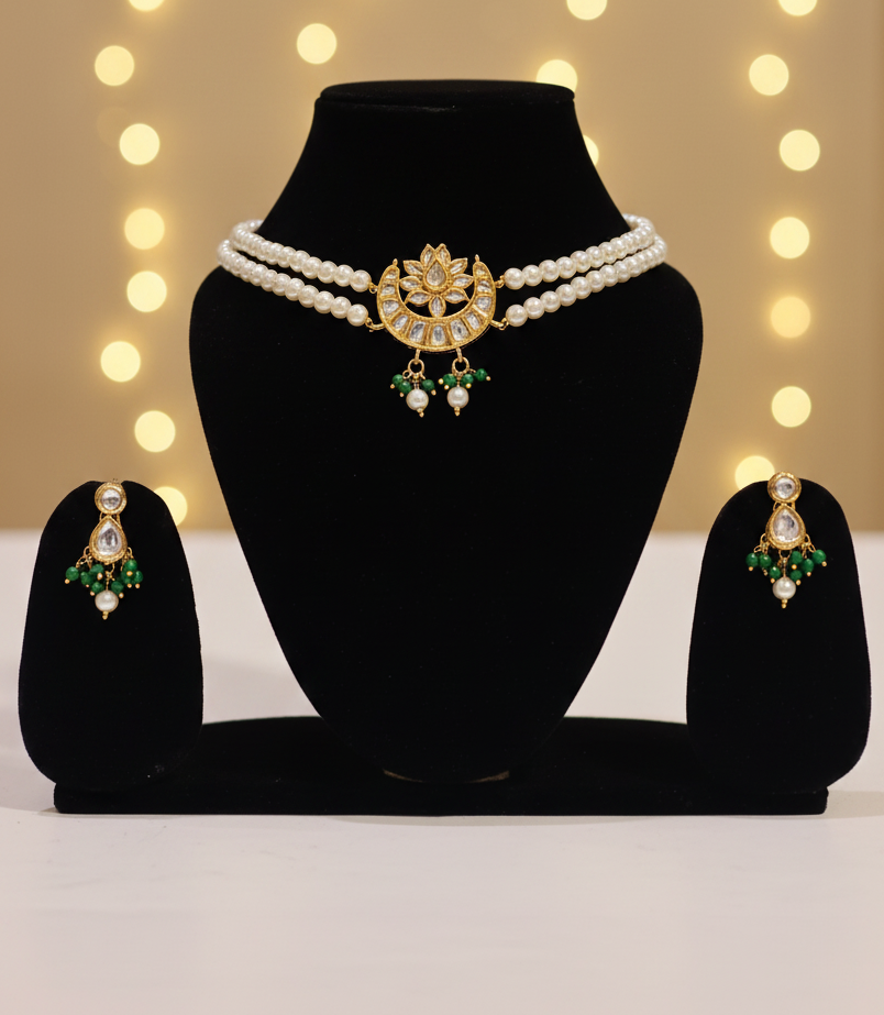 Kundan Pearl Choker Set