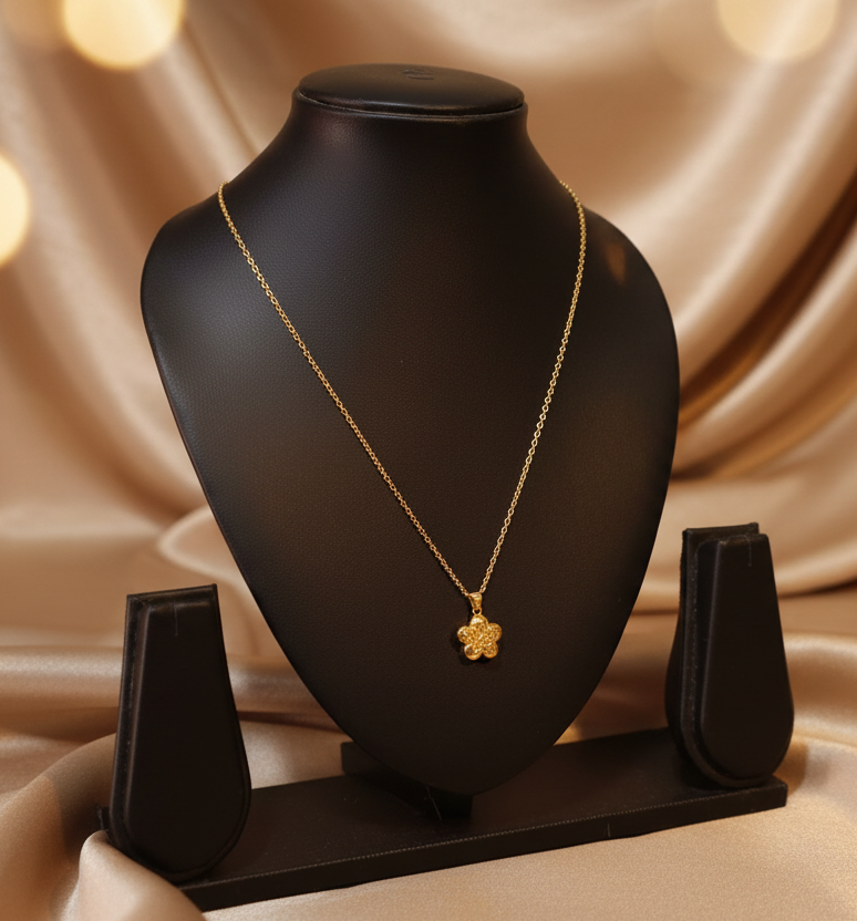 Anti-Tarnish Gold-Plated Heart Pendant Necklace