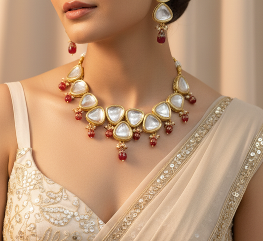 Gold- Plated Meenakari Kundan Necklace Set