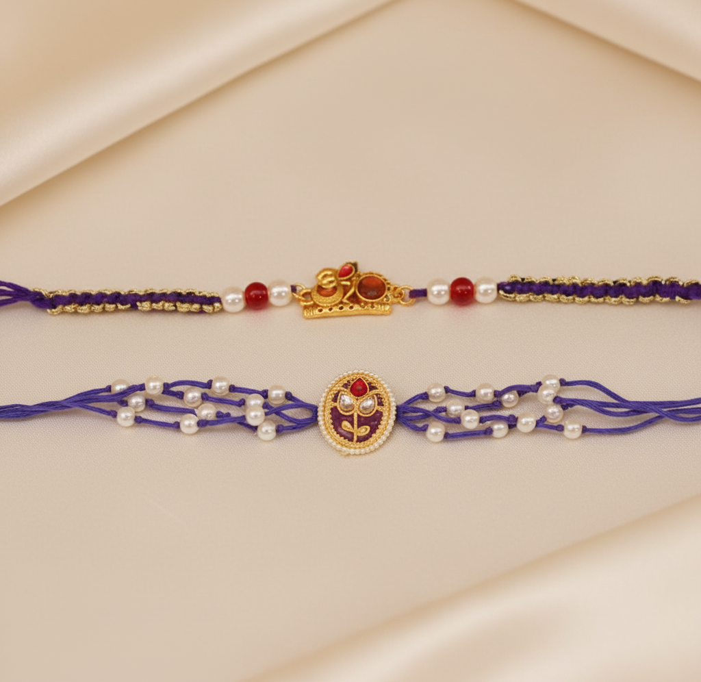 Combo of Om & Kundan Rakhi